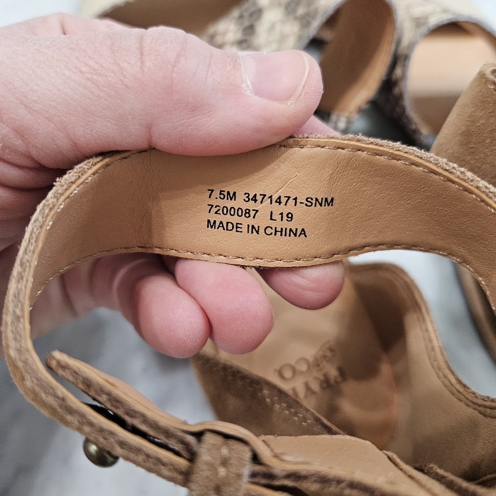 Frye and Co. Women's Evie 2 Band Sandal Flat - Snake Mulit Neutral - SZ 7.5 - Picture 15 of 15